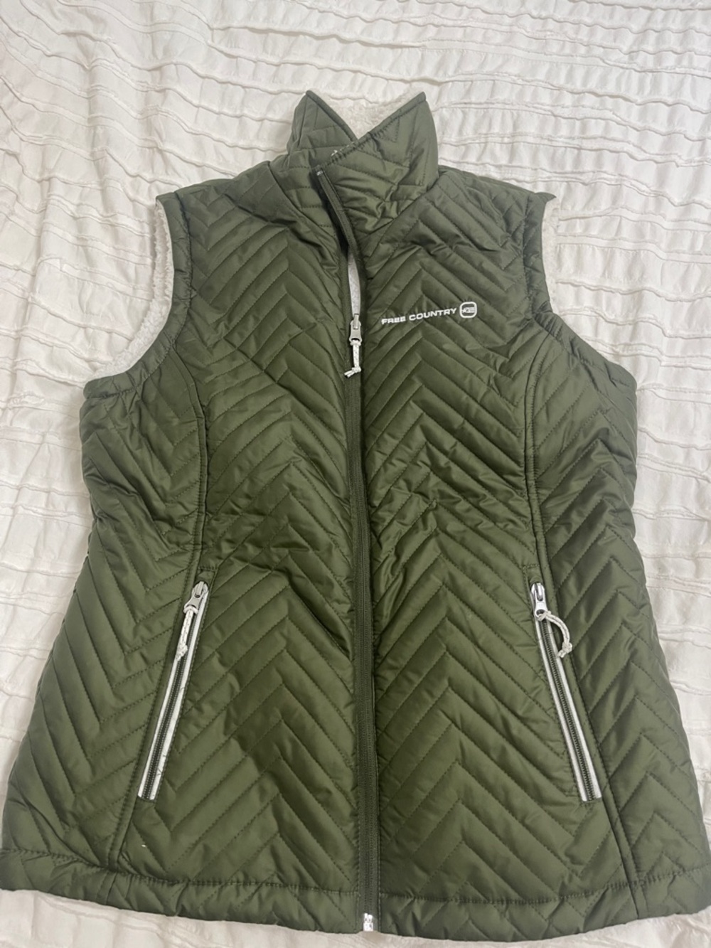 Free Country Sherpa Lined Green Vest